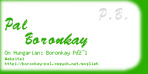 pal boronkay business card